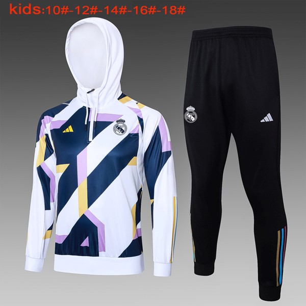 Kinder Hoodies Real Madrid 2024-25 Weiß Blau